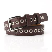Fashion Solid Color Pu Leather Alloy Women's Leather Belts sku image 6