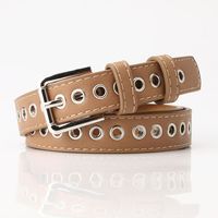 Fashion Solid Color Pu Leather Alloy Women's Leather Belts sku image 3