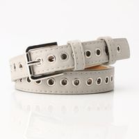 Fashion Solid Color Pu Leather Alloy Women's Leather Belts sku image 5