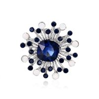 Wholesale Retro Geometric Blue Alloy Diamond Brooch Nihaojewelry sku image 1