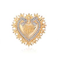 Wholesale Baroque Style Retro Heart Alloy Rhinestone Brooch Nihaojewelry sku image 1