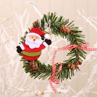 Wholesale New Christmas Rattan Wreath Door Hanging Decorations Nihaojewelry sku image 1
