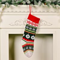 Wholesale Christmas Knitted Clashing Color Socks Decoration Nihaojewelry sku image 2