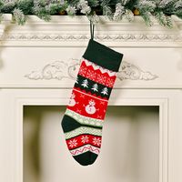 Wholesale Christmas Knitted Clashing Color Socks Decoration Nihaojewelry sku image 3