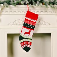 Wholesale Christmas Knitted Clashing Color Socks Decoration Nihaojewelry sku image 8