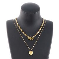 Titanium Steel 18K Gold Plated Fashion Heart Necklace main image 2