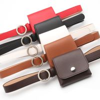 Fashion New Personalized Non-hole Round Buckle Thin Belt Waist Bag Female Casual Key And Coin Case Belt Belt Wholesale main image 1