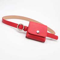 Fashion New Personalized Non-hole Round Buckle Thin Belt Waist Bag Female Casual Key And Coin Case Belt Belt Wholesale main image 5