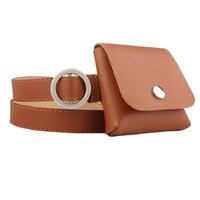 Fashion New Personalized Non-hole Round Buckle Thin Belt Waist Bag Female Casual Key And Coin Case Belt Belt Wholesale main image 3