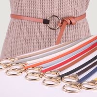 Women's New Korean Style Thin Belt With Dress Sweater Decorative Knotted Small Belt All-match Women's Round Buckle Belt main image 2