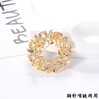 Wholesale Fashion Leaves Pearl Alloy Wreath Golden Brooch Nihaojewelry main image 4