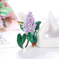 Rétro Style Chinois Fleur Pourpre Broche Alliage Diamant De Baisse Usine D'huile De Broches Danrun Nouveaux Produits En Stock En Gros main image 4