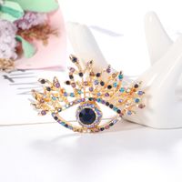 Europe And America Cross Border Foreign Trade Retro Exaggerated Eye Brooch Alloy Personality Diamond Corsage Clothing Accessories In Stock main image 5