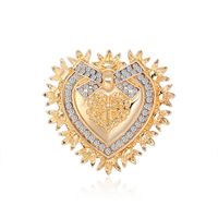 Wholesale Baroque Style Retro Heart Alloy Rhinestone Brooch Nihaojewelry main image 2