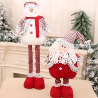 Cross-border New Arrival Large Retractable Standing Santa Claus Doll Christmas Decoration Christmas Gift main image 1