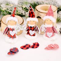 Wholesale Christmas Checkered Cloth Wings Heart Girl Pendant Decoration Nihaojewelry main image 6