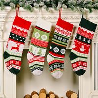 Wholesale Christmas Knitted Clashing Color Socks Decoration Nihaojewelry main image 1