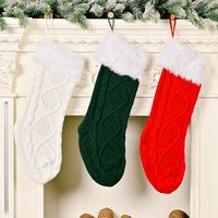 Wholesale Christmas White Raw Edge Knitted Socks Decoration Nihaojewelry main image 1