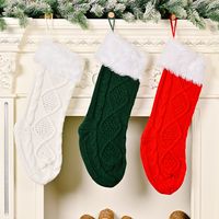 Wholesale Christmas White Raw Edge Knitted Socks Decoration Nihaojewelry main image 2