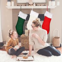 Wholesale Christmas White Raw Edge Knitted Socks Decoration Nihaojewelry main image 5