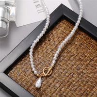 Wholesale Fashion Pearl Pendant Ot Buckle Stitching Alloy Necklace Nihaojewelry main image 6