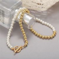 Wholesale Fashion Pearl Pendant Ot Buckle Stitching Alloy Necklace Nihaojewelry main image 5