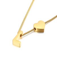 Acier Au Titane Plaqué Or 18K Style Coréen Placage Lettre Collier sku image 12