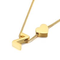 Acier Au Titane Plaqué Or 18K Style Coréen Placage Lettre Collier sku image 26