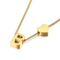 Acier Au Titane Plaqué Or 18K Style Coréen Placage Lettre Collier sku image 2