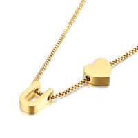 Acier Au Titane Plaqué Or 18K Style Coréen Placage Lettre Collier sku image 21