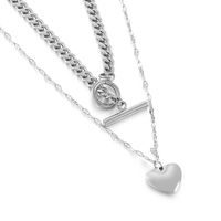 Titanium Steel 18K Gold Plated Fashion Heart Necklace sku image 1