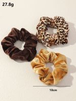 Leopard Print Solid Color Velvet Hair Scrunchies Wholesale Nihaojewelry main image 7
