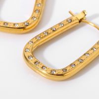 Fashion 18k Gold-plated U-shaped Inlaid Zirconium Hoop Earrings Wholesale Nihaojewelry main image 5