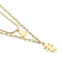 Titanium Steel 18K Gold Plated Fashion Plating Heart Necklace sku image 2