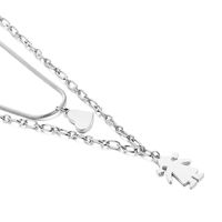 Titanium Steel 18K Gold Plated Fashion Plating Heart Necklace sku image 1