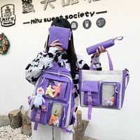 Wholesale Korean Style Large-capacity Doll Pendant Handbag Backpack 4 Piece Set Nihaojewelry main image 1