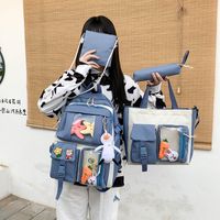 Wholesale Korean Style Large-capacity Doll Pendant Handbag Backpack 4 Piece Set Nihaojewelry main image 5