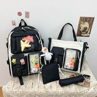 Wholesale Korean Style Large-capacity Doll Pendant Handbag Backpack 4 Piece Set Nihaojewelry main image 4