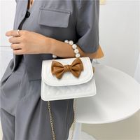 Simple Pearl Bow One Shoulder Messenger Small Bag Wholesale Nihaojewelry main image 4