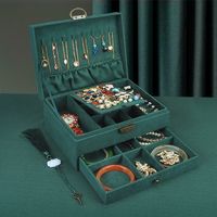 Wholesale Retro Large-capacity Multi-layer Lockable Jewelry Box Nihaojewelry main image 1