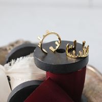 New 18k Water Drop Crown Opening Titanium Ring Wholesale Nihaojewelry main image 5