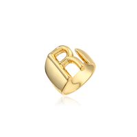 Wholesale New 18k Copper Gold-plated Alphabet Open Ring Nihaojewelry main image 4