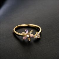 Wholesale Jewelry Copper Plated Micro-inlaid Flower Zircon Ring Nihaojewelry main image 1