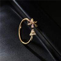 Wholesale Jewelry Copper Plated Micro-inlaid Flower Zircon Ring Nihaojewelry main image 4