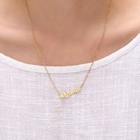 304 Stainless Steel 18K Gold Plated Simple Style Plating Letter Pendant Necklace main image 4