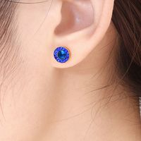 Lady Geometric 304 Stainless Steel No Inlaid 18K Gold Plated Earrings Ear Studs main image 4