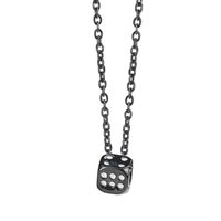304 Stainless Steel 18K Gold Plated Hip-Hop Epoxy Dice Pendant Necklace main image 3