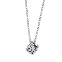 304 Stainless Steel 18K Gold Plated Hip-Hop Epoxy Dice Pendant Necklace main image 6