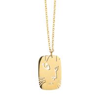 304 Stainless Steel 18K Gold Plated Simple Style Gold Plated Cat Pendant Necklace main image 1