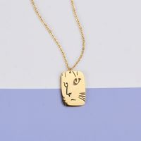 304 Stainless Steel 18K Gold Plated Simple Style Gold Plated Cat Pendant Necklace main image 3
